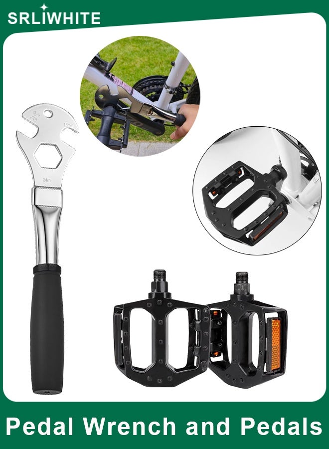 اسرلي وايت مجموعة ملحقات الدراجة الهوائية، مفتاح فك الدواسات ودواسات الدراجة سهلة الفك والتركيب - Image 1